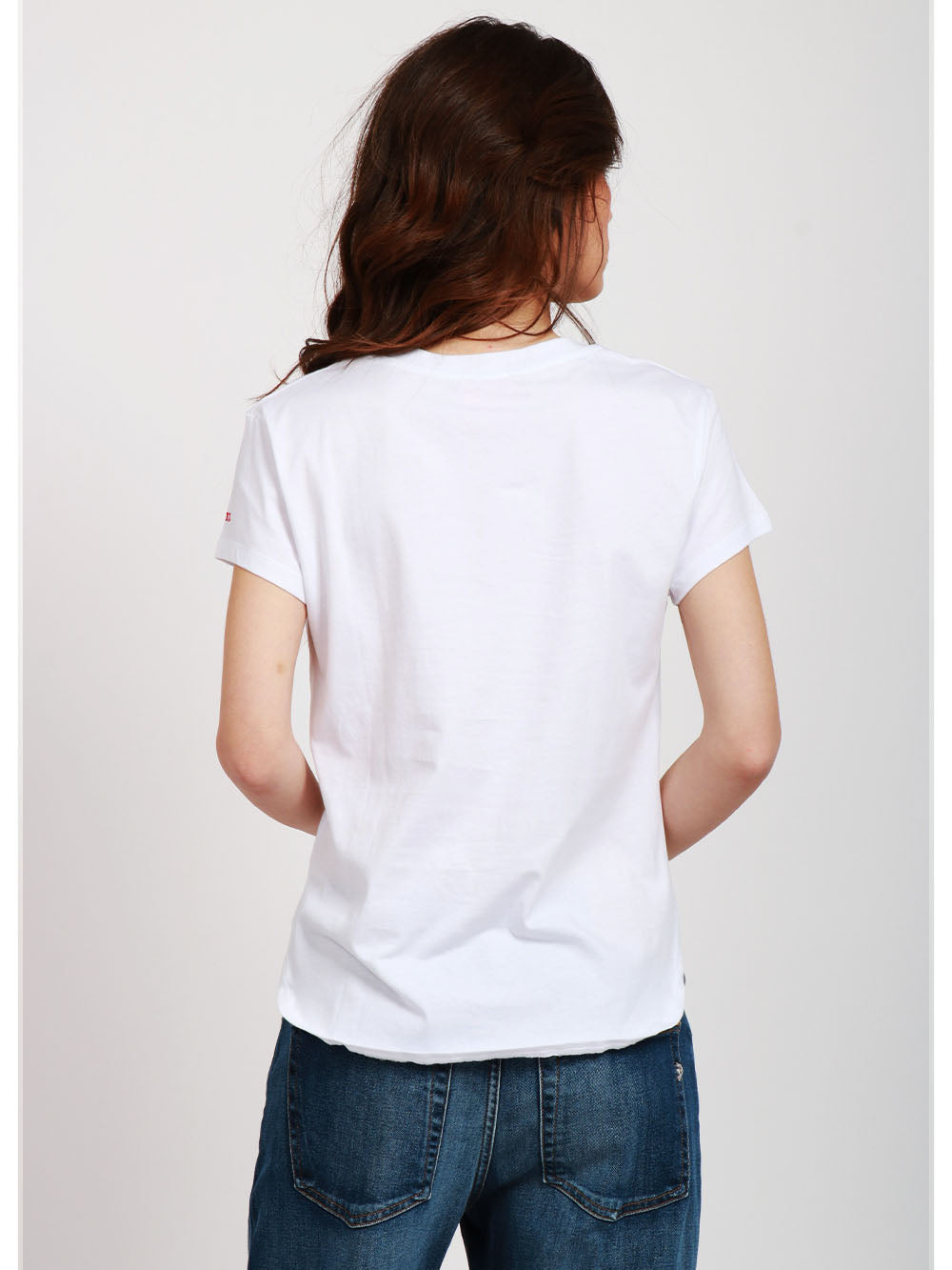 MERCI T-Shirt Gircollo in Cotone Bianca Bianco