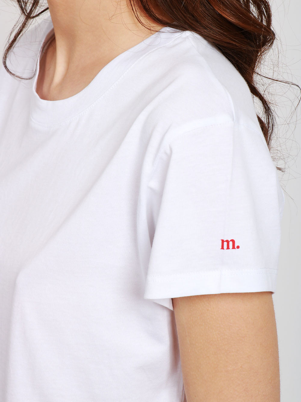 MERCI T-Shirt Gircollo in Cotone Bianca Bianco