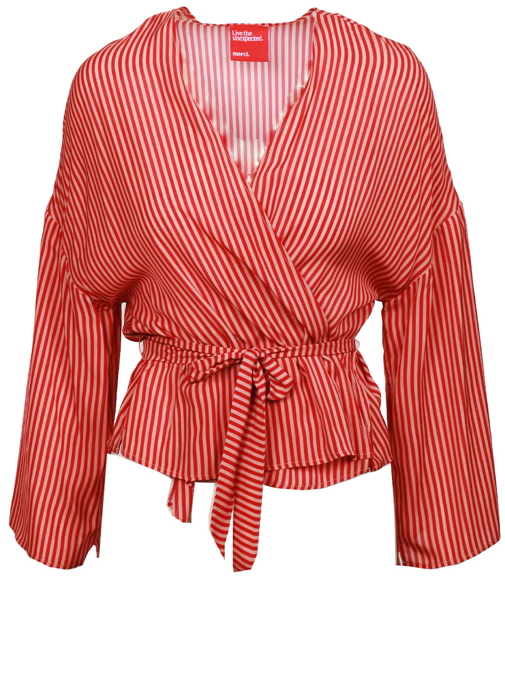 MERCI Giacca Kimono a Righe Cipria e Rossa Rosso Cipria