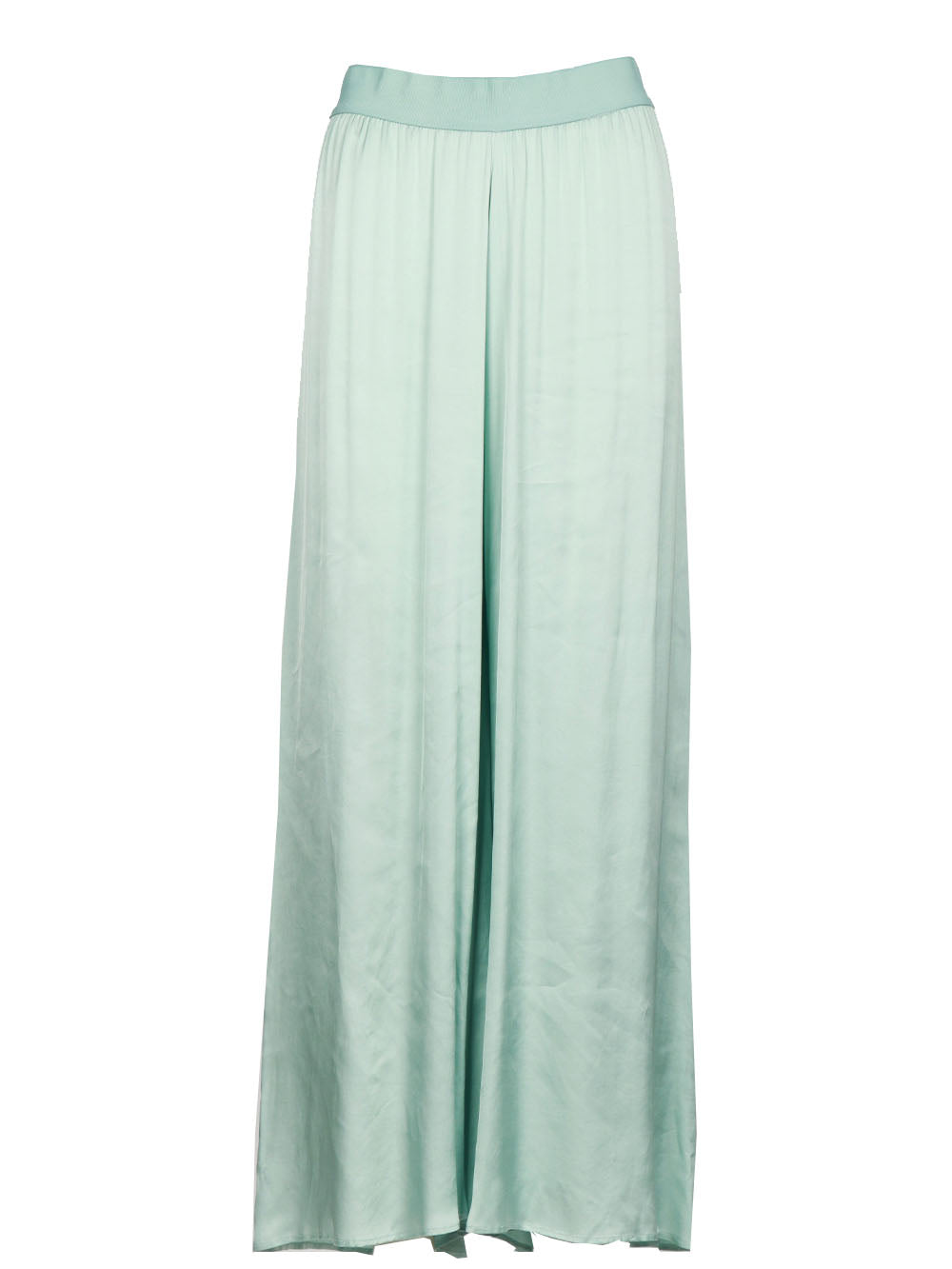 MERCI Pantaloni Palazzo in Satin Verdeacqua Acqua