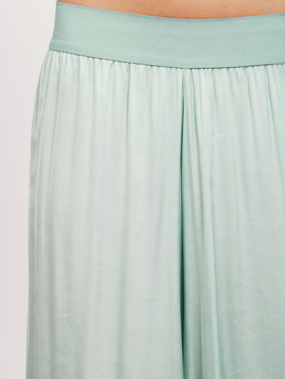 MERCI Pantaloni Palazzo in Satin Verdeacqua Acqua