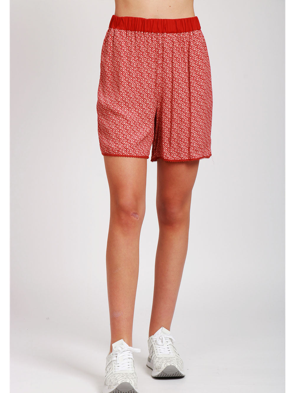 MERCI Shorts a Fantasia Cipria e Rosso Cipria/rosso
