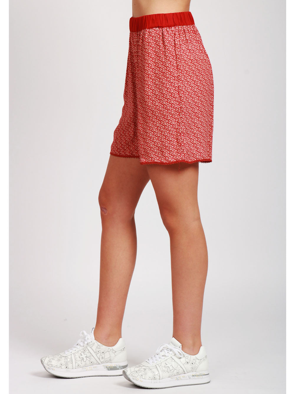 MERCI Shorts a Fantasia Cipria e Rosso Cipria/rosso