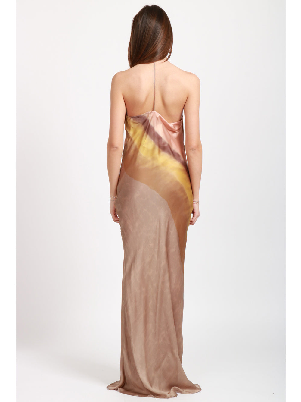MES DEMOISELLES Vestito Lungo in Viscosa con Fantasia Cipria/beige