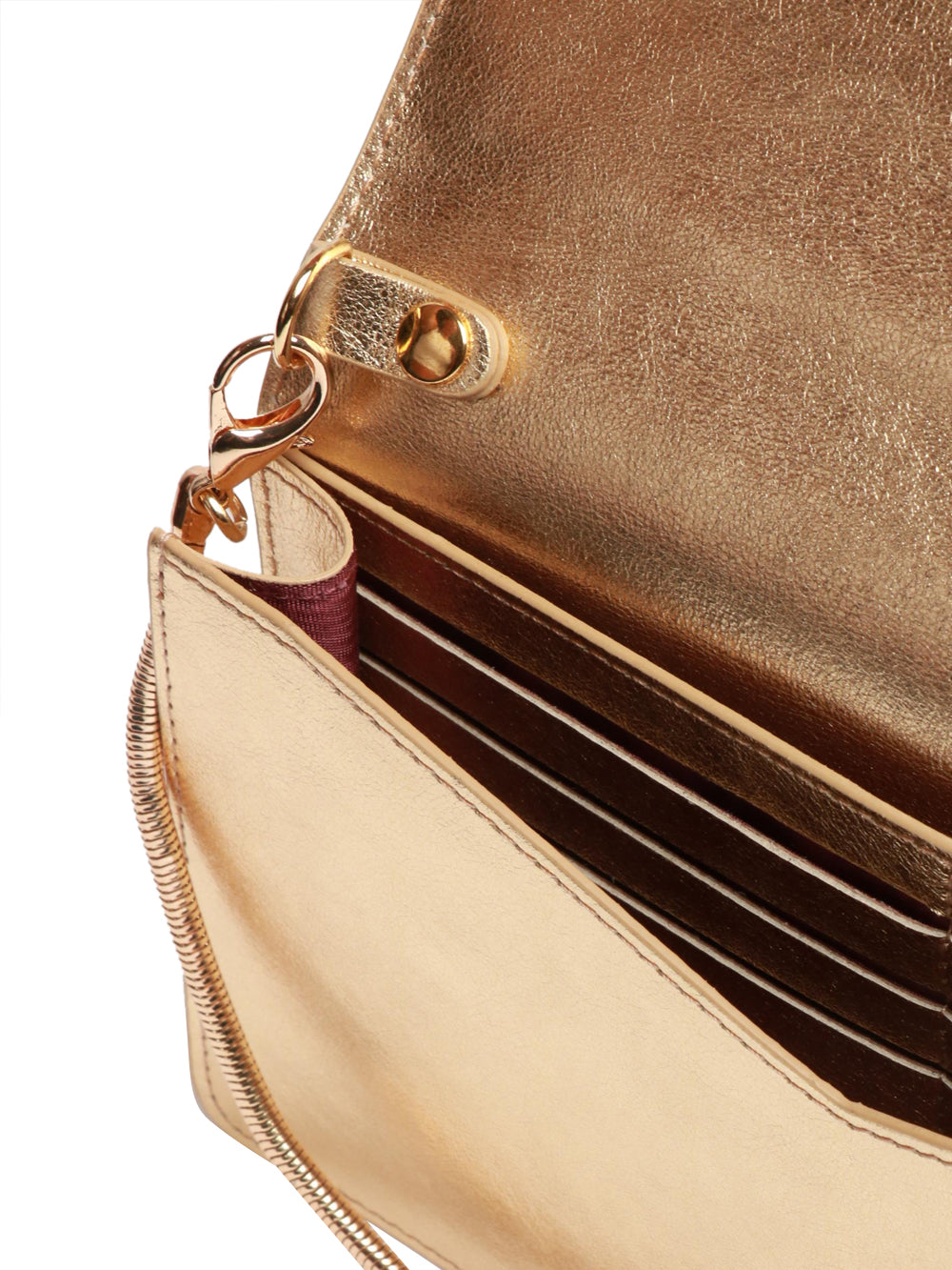 MY-BEST BAG Borsa Pochette in Pelle Laminata Platino Platino