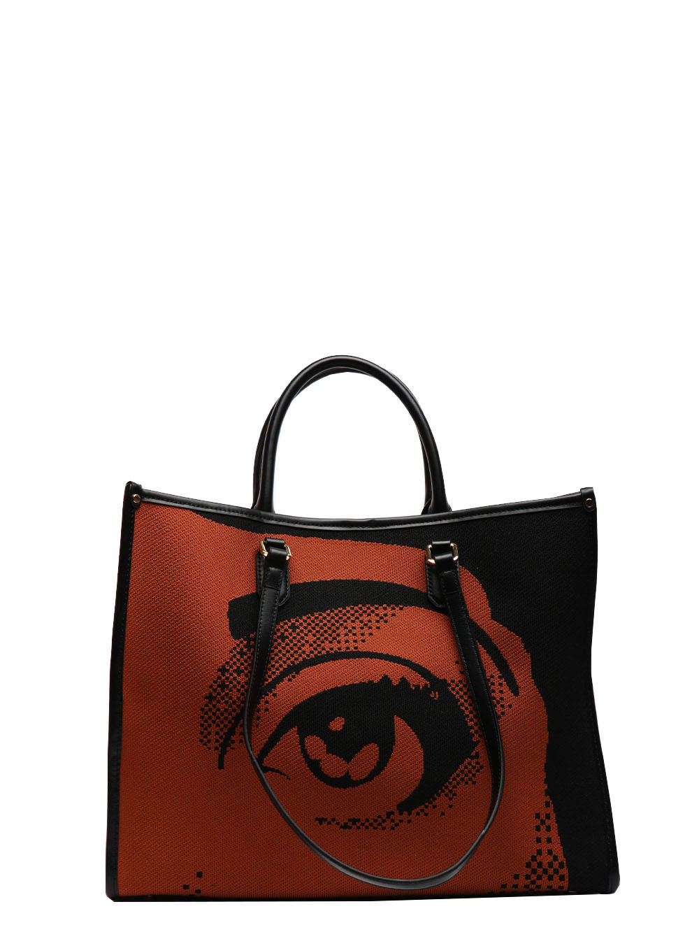 MY-BEST BAG BORSA A SPALLA ATENA TOTE CON FARFALLA MEDIUM Tabacco/nero
