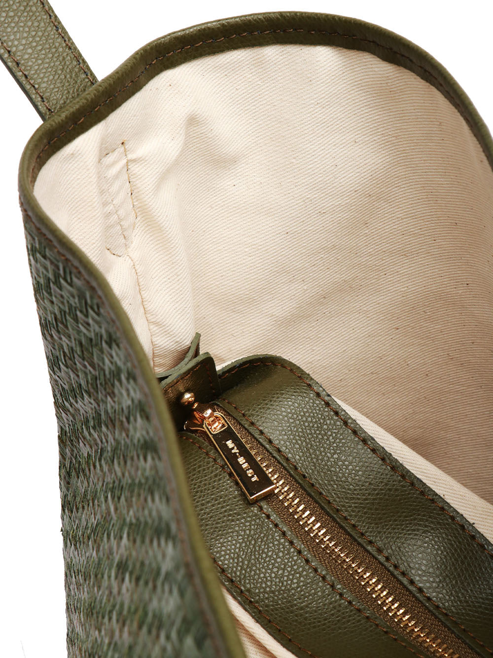 MY-BEST BAG BORSA A SPALLA MARRAKECH SHOPPER IN RAFIA INTRECCIATA VERDE Verde