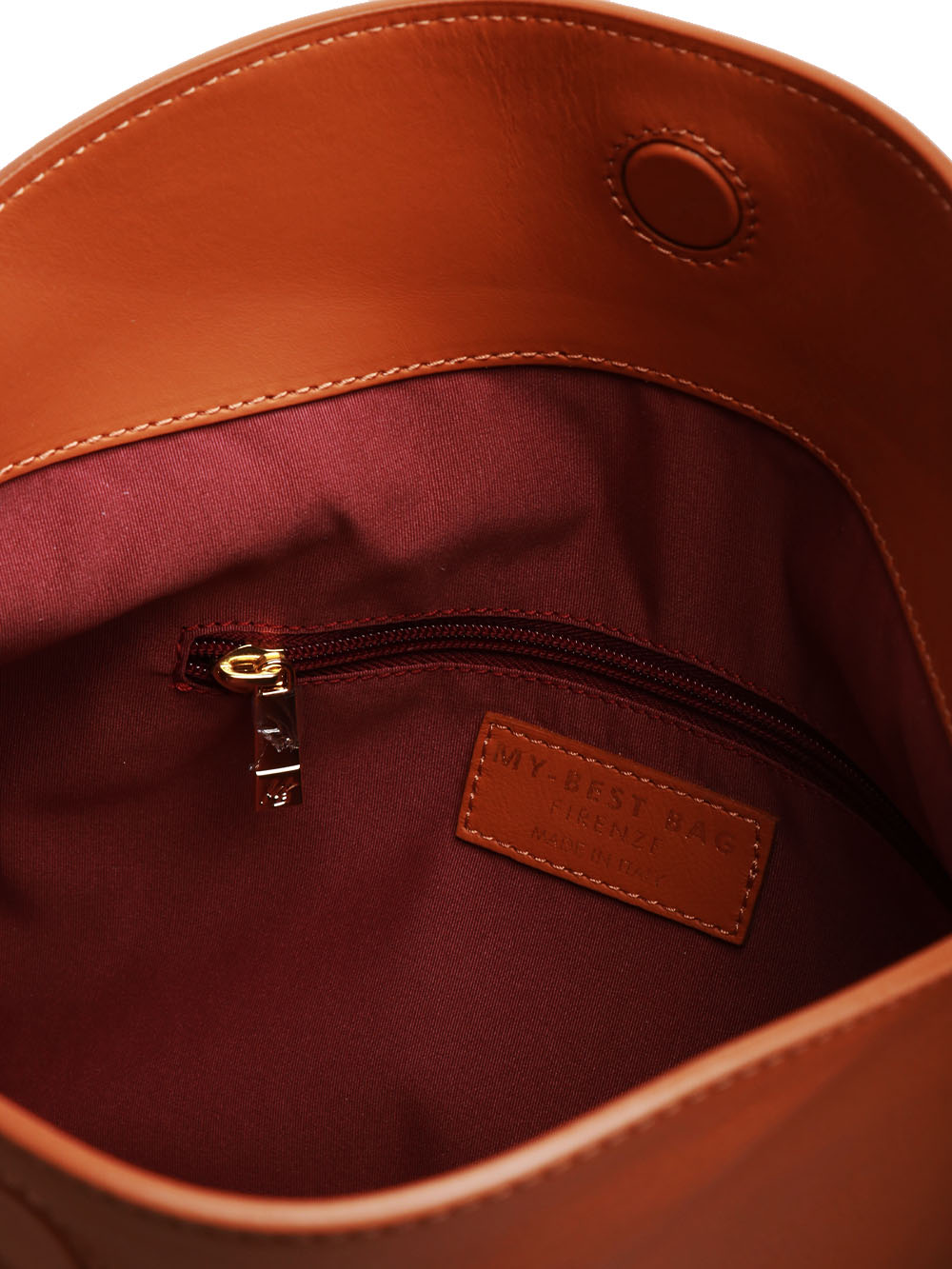 MY-BEST BAG BORSA A SPALLA ZOE IN PELLE CUOIO CON NODO Cuoio