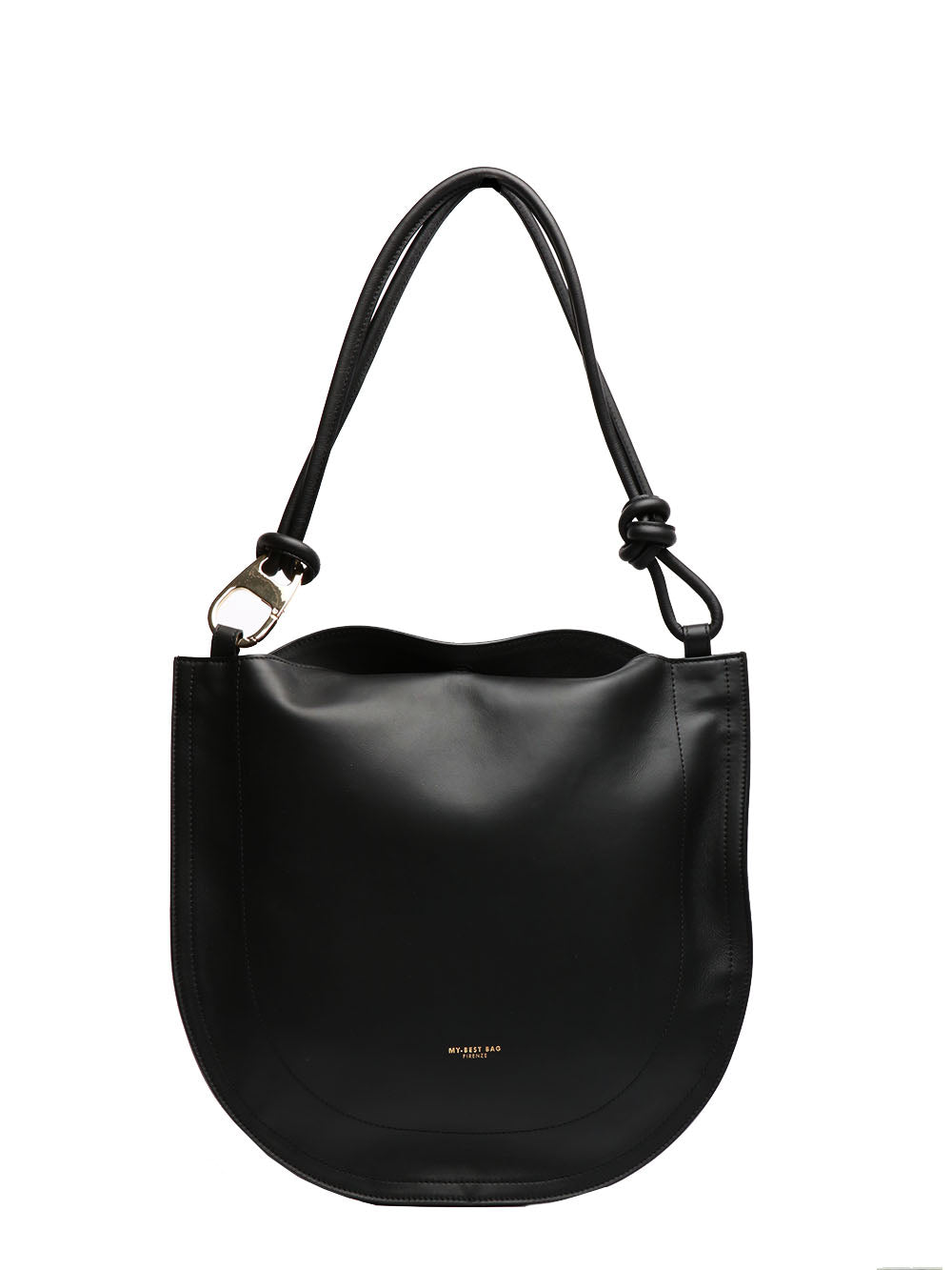 MY-BEST BAG BORSA A SPALLA ZOE IN PELLE NERA CON NODO Nero