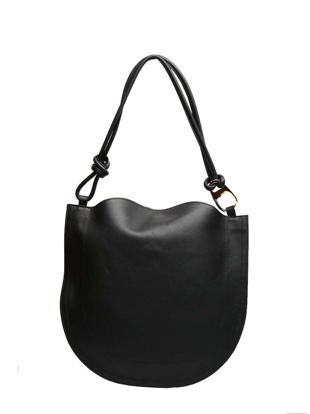 MY-BEST BAG BORSA A SPALLA ZOE IN PELLE NERA CON NODO Nero