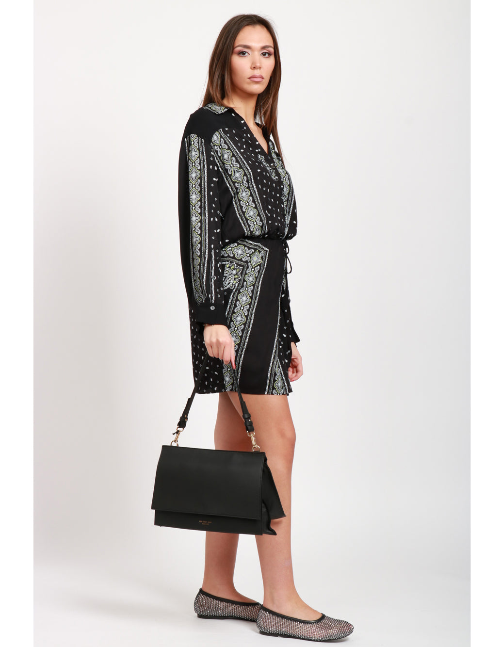 MY-BEST BAG Borsa a Spalla Valeska in Pelle Nera Nero