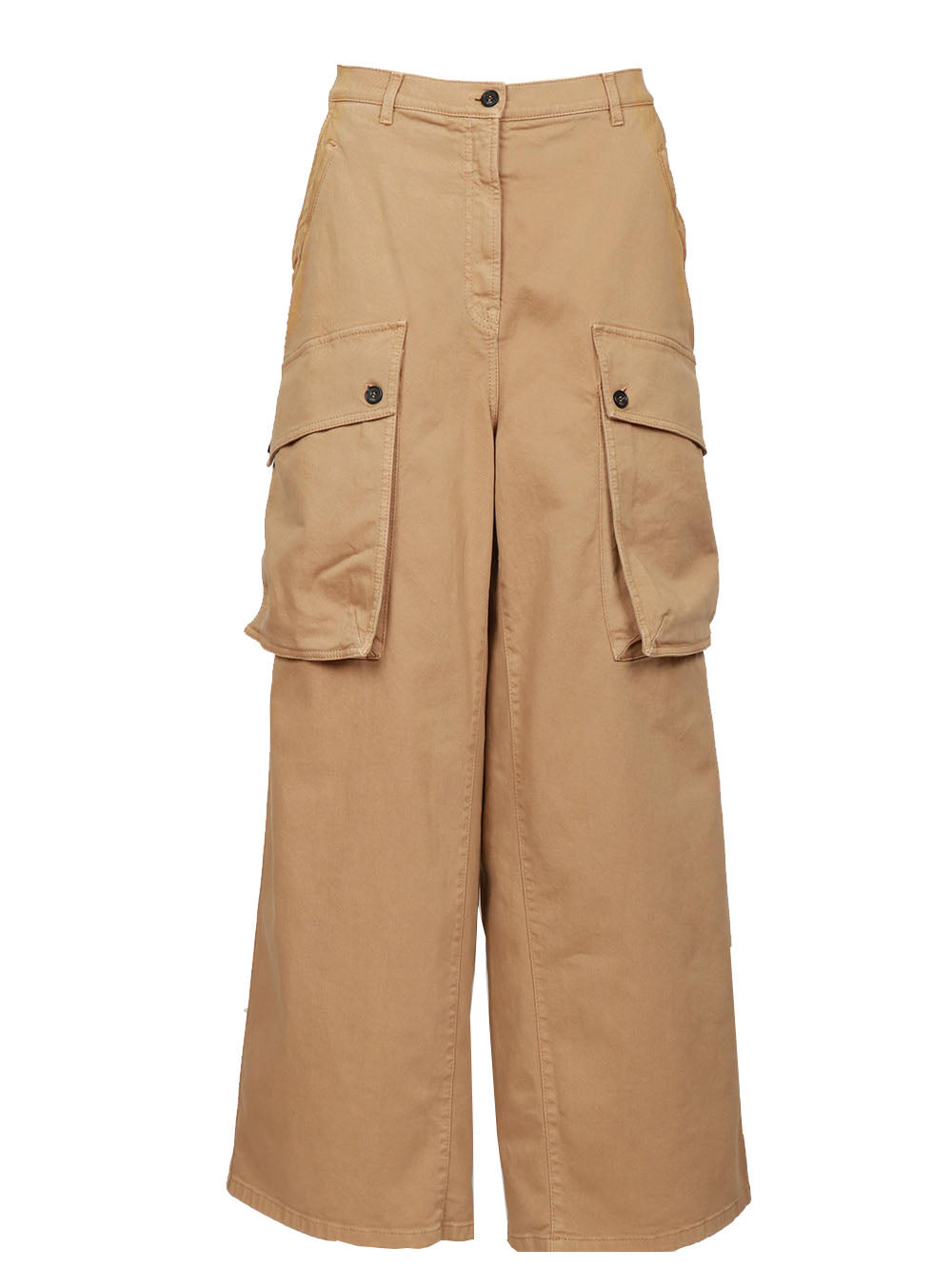 N°21 Pantaloni Cargo in Cotone Cammello Beige