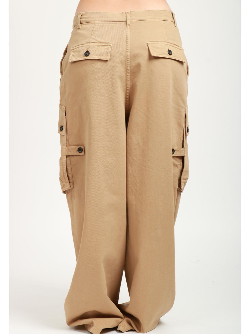 N°21 Pantaloni Cargo in Cotone Cammello Beige