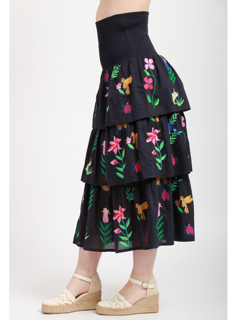 Nimo With Love Gonna Midi in Cotone Blu notte con Balze Blue navy+color