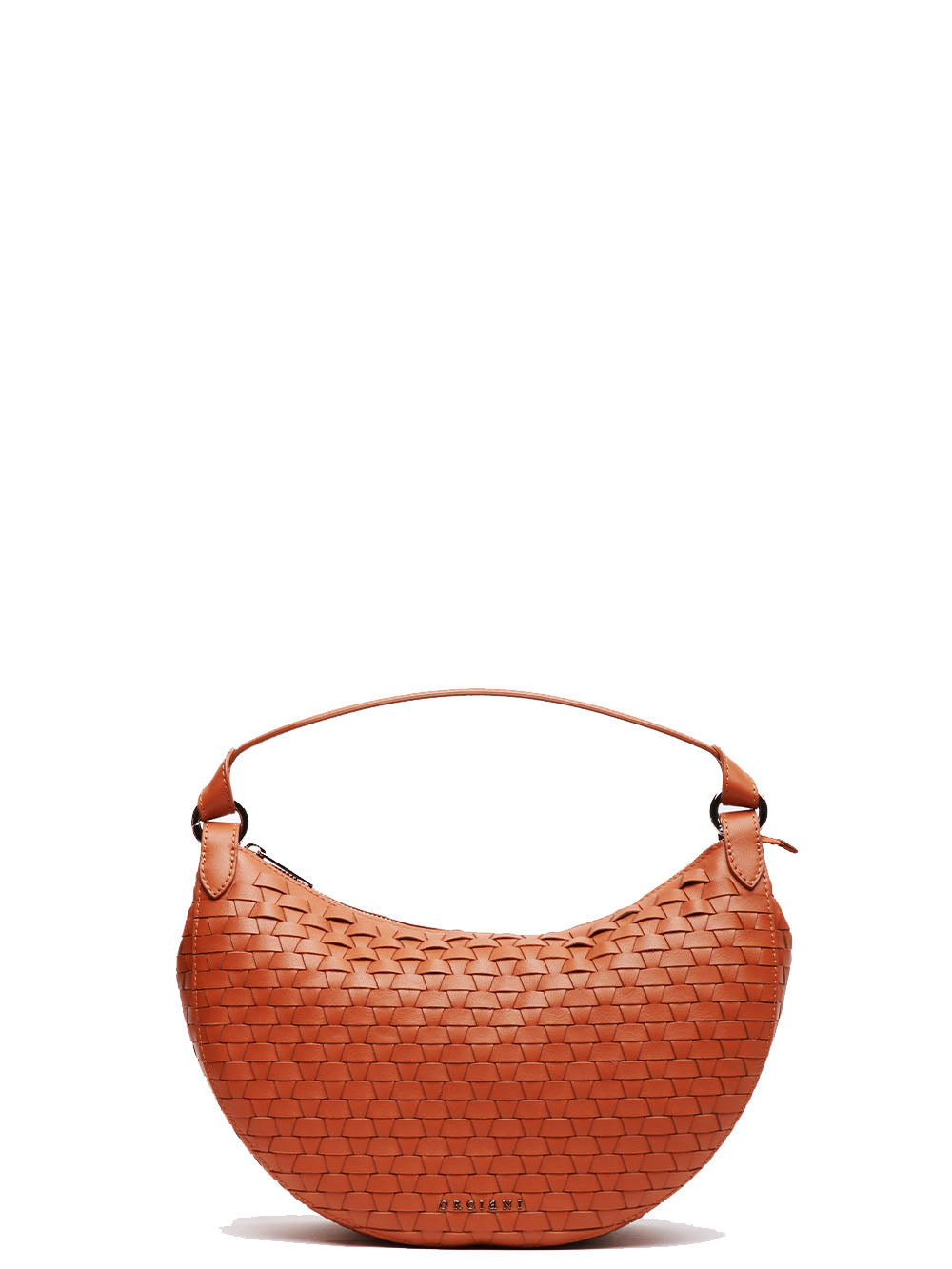 ORCIANI Borsa a Spalla Dumpling Nappa Midi in Pelle Intrecciata Cuoio Cuoio