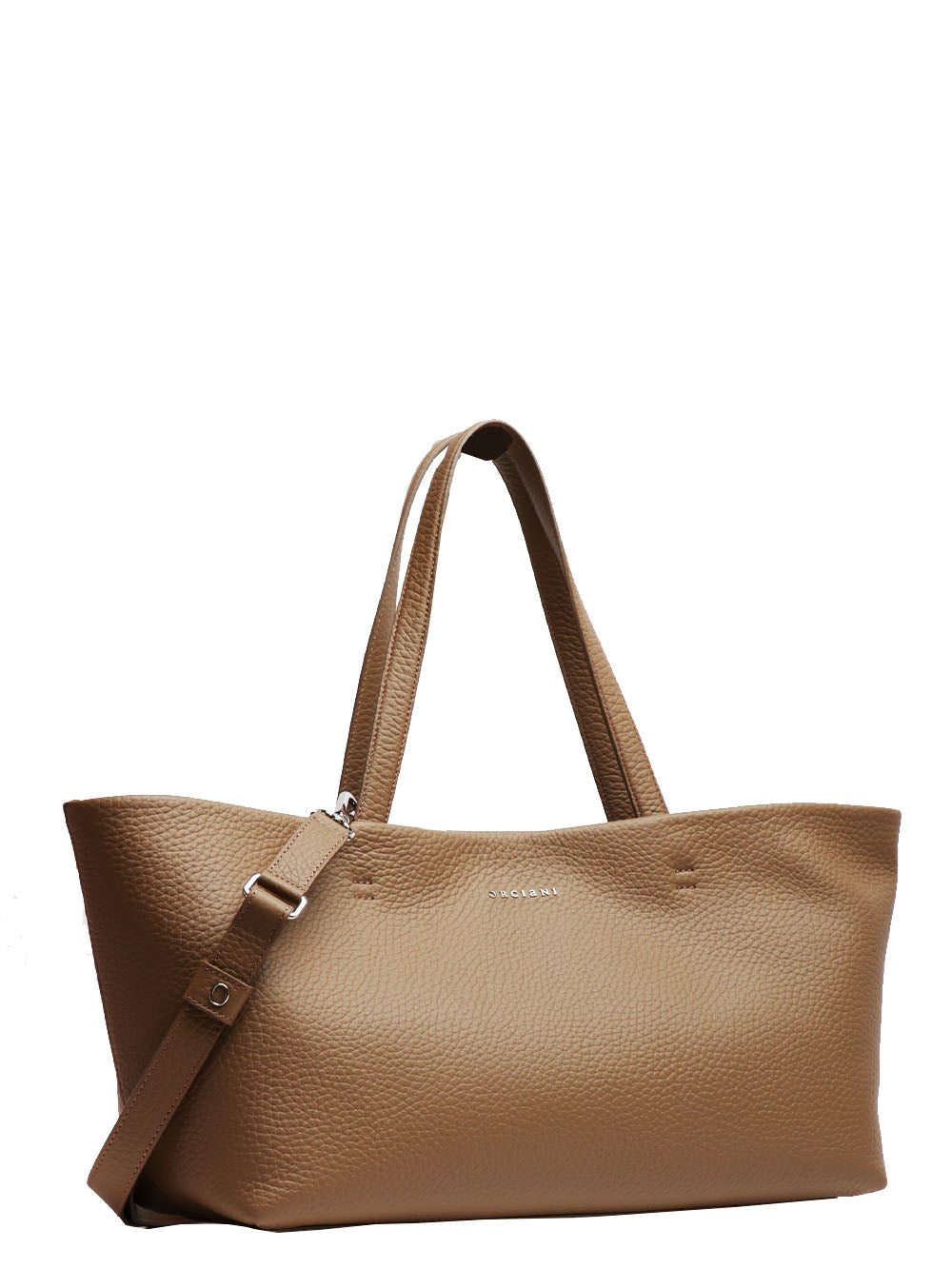 ORCIANI Borsa a Spalla Tata Soft in Pelle Tortora Fango