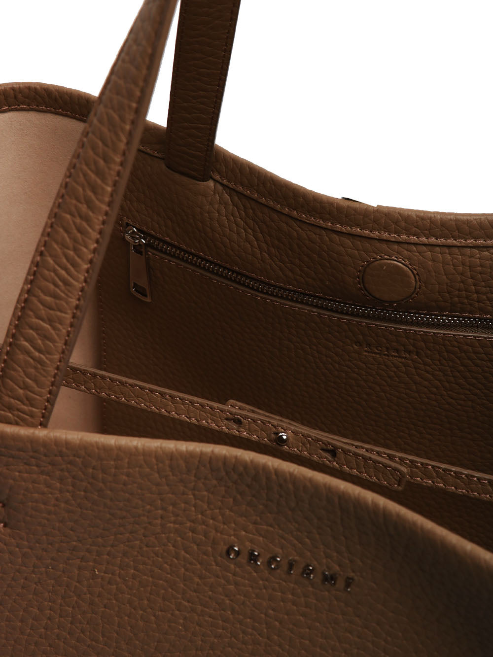 ORCIANI Borsa a Spalla Tata Soft in Pelle Tortora Fango