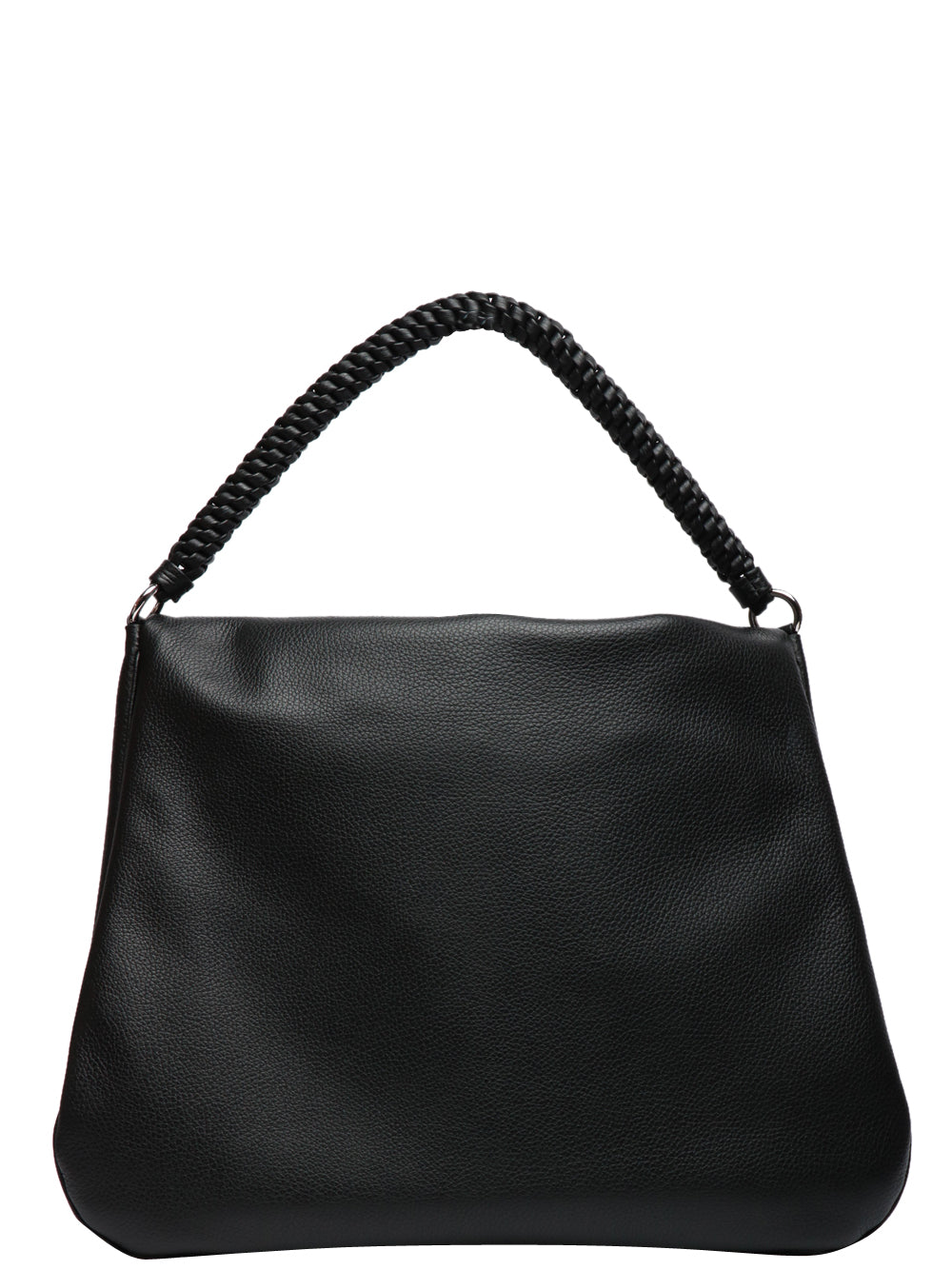 ORCIANI Borsa a Spalla Diana Large in Pelle Martellata Nera Nero