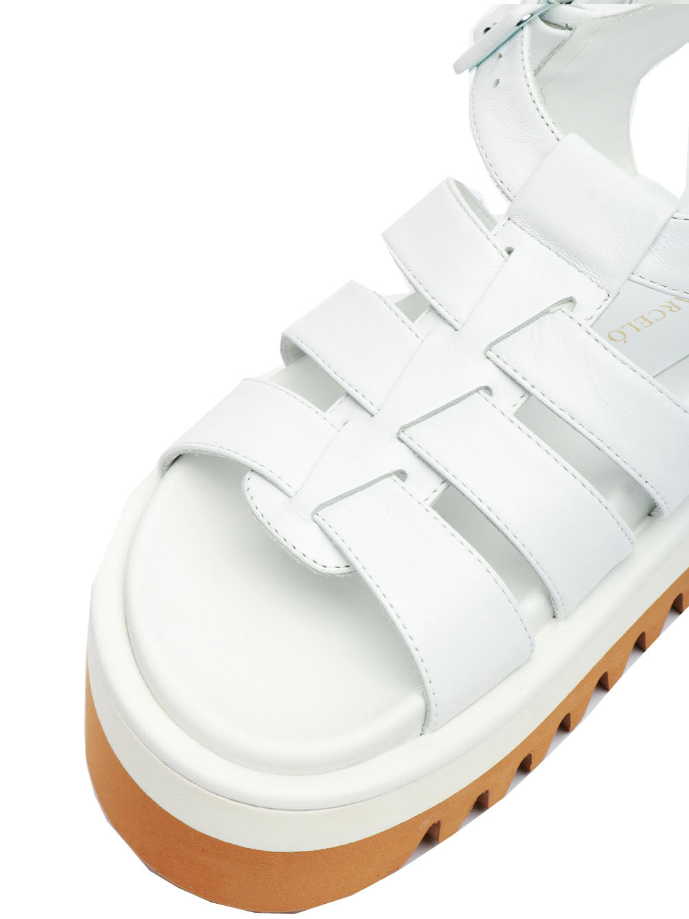 PALOMA BARCELÒ Sandali Tusse in Pelle Bianchi con Para Alta Bianco