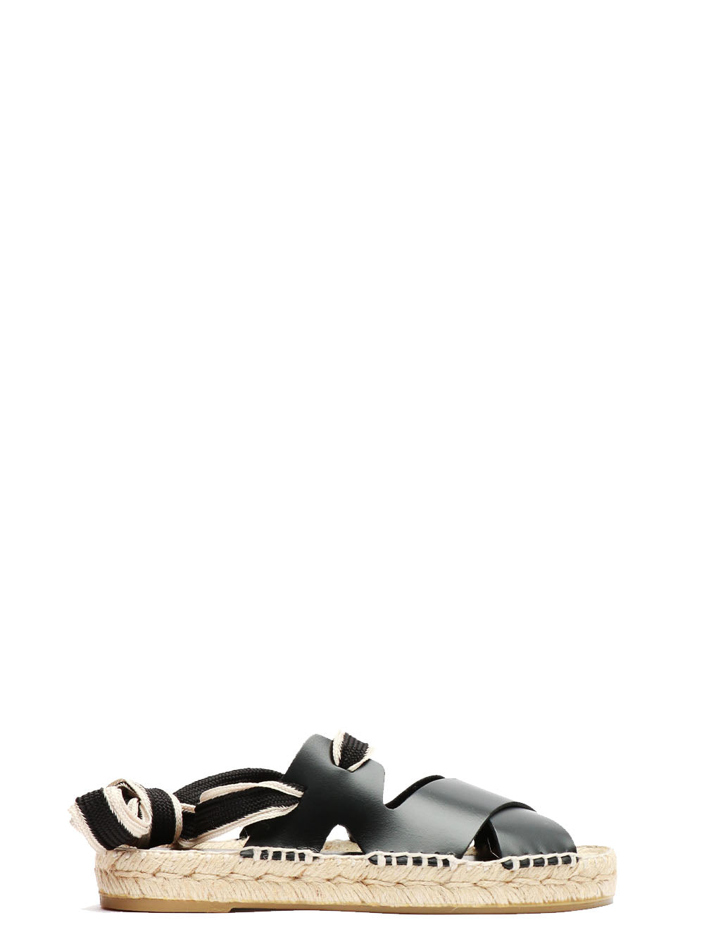 PALOMITAS Sandali Espadrillas Adaya Bassi in Pelle Neri Nero