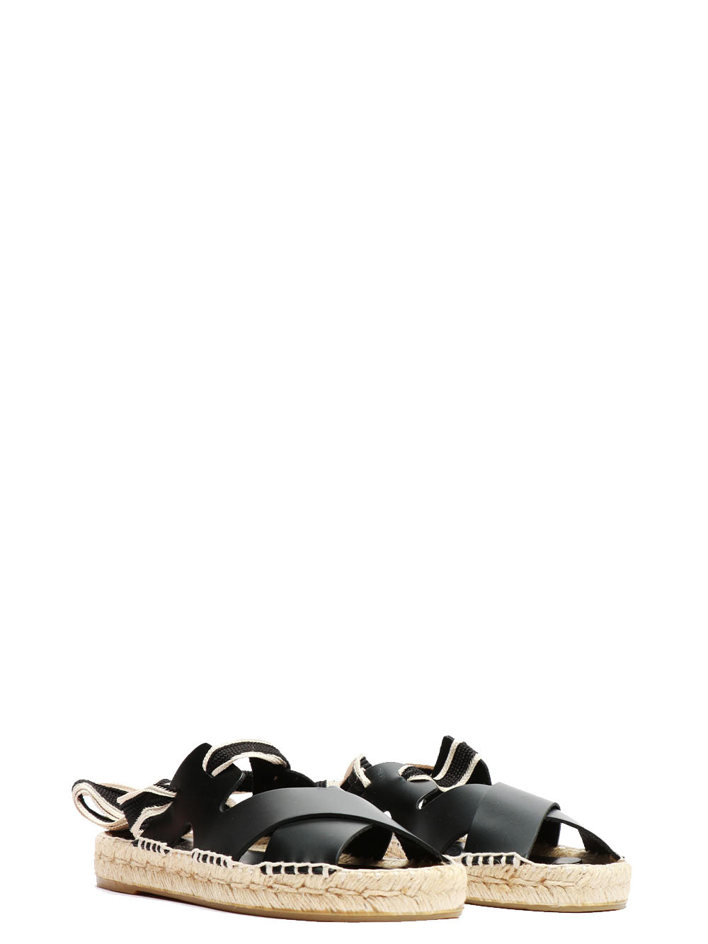 PALOMITAS Sandali Espadrillas Adaya Bassi in Pelle Neri Nero