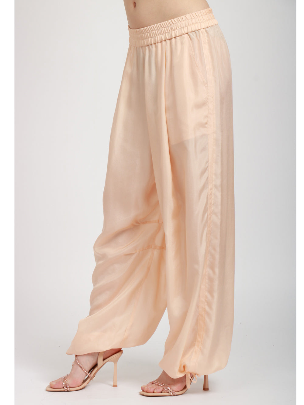 PHILOSOPHY DI LORENZO SERAFINI Pantaloni in Seta Habotai Pesca Pesca