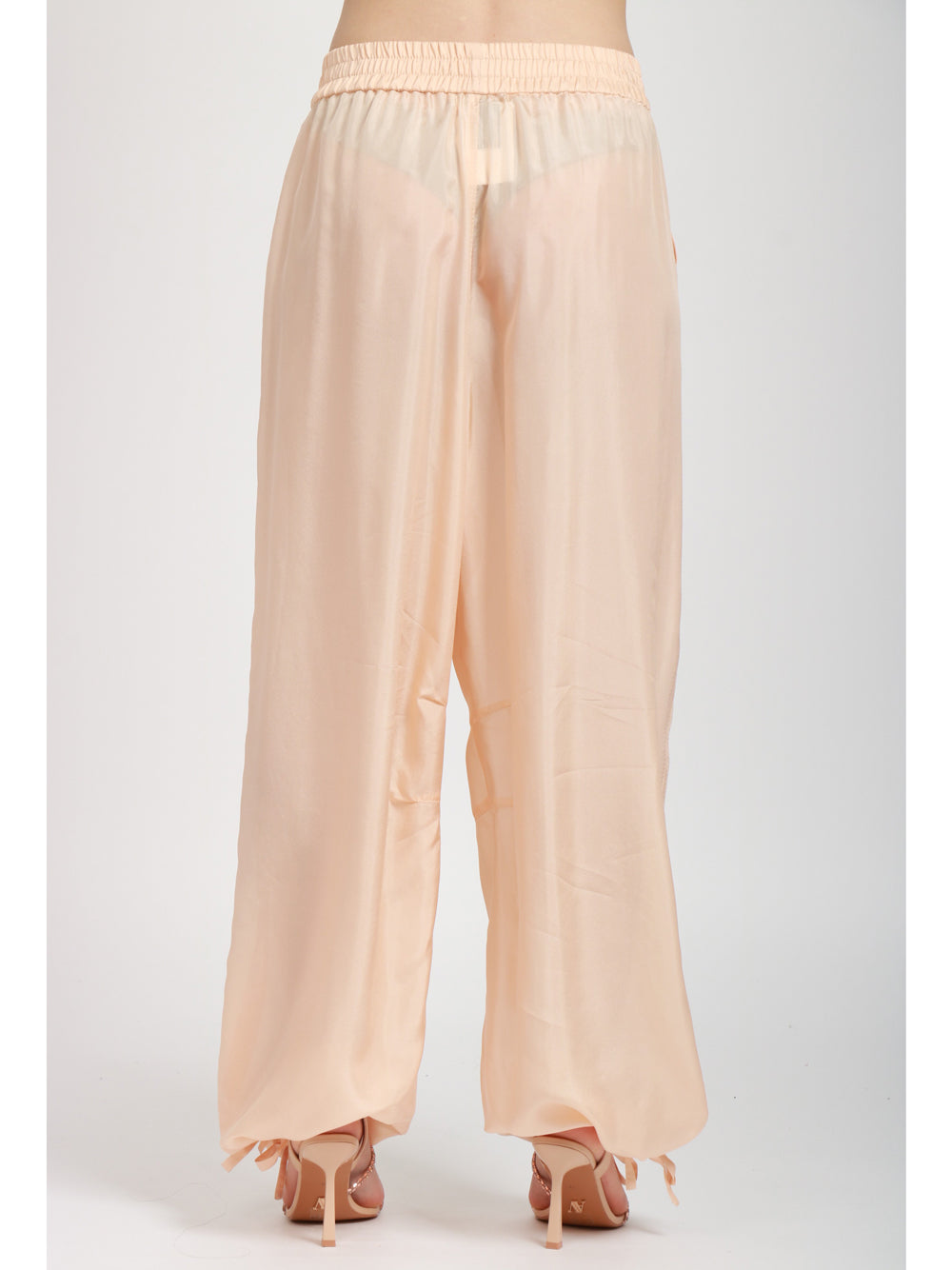 PHILOSOPHY DI LORENZO SERAFINI Pantaloni in Seta Habotai Pesca Pesca