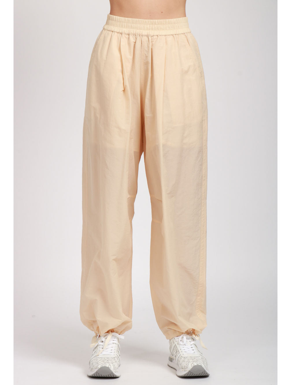 PHILOSOPHY DI LORENZO SERAFINI PANTALONI IN NYLON CREMA Crema