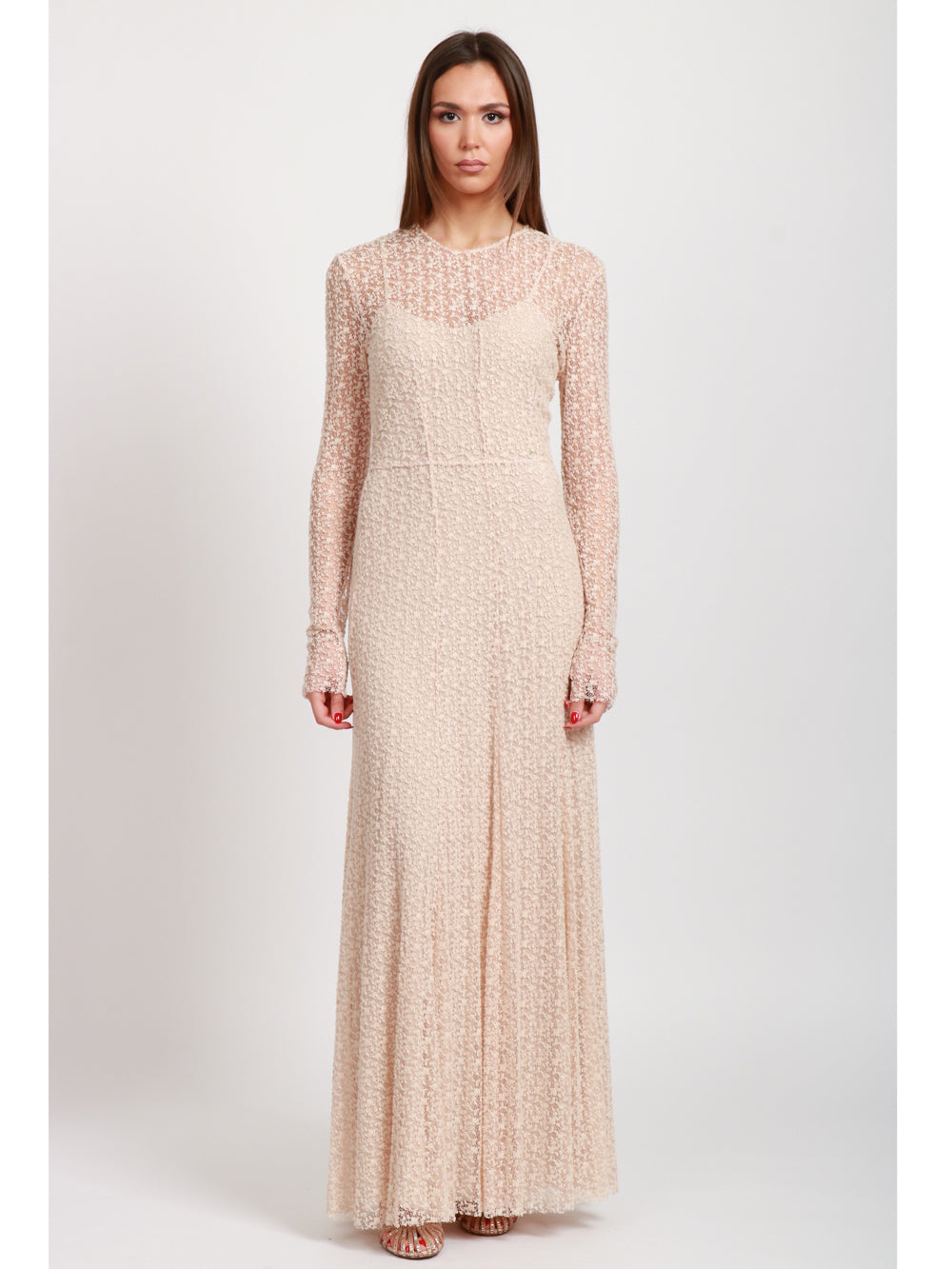 philosophy di lorenzo serafini maxi lace dress PHILOSOPHY DI LORENZO SERAFINI Devor Viscose Jersey Long Dress Philosophy di Lorenzo Serafini