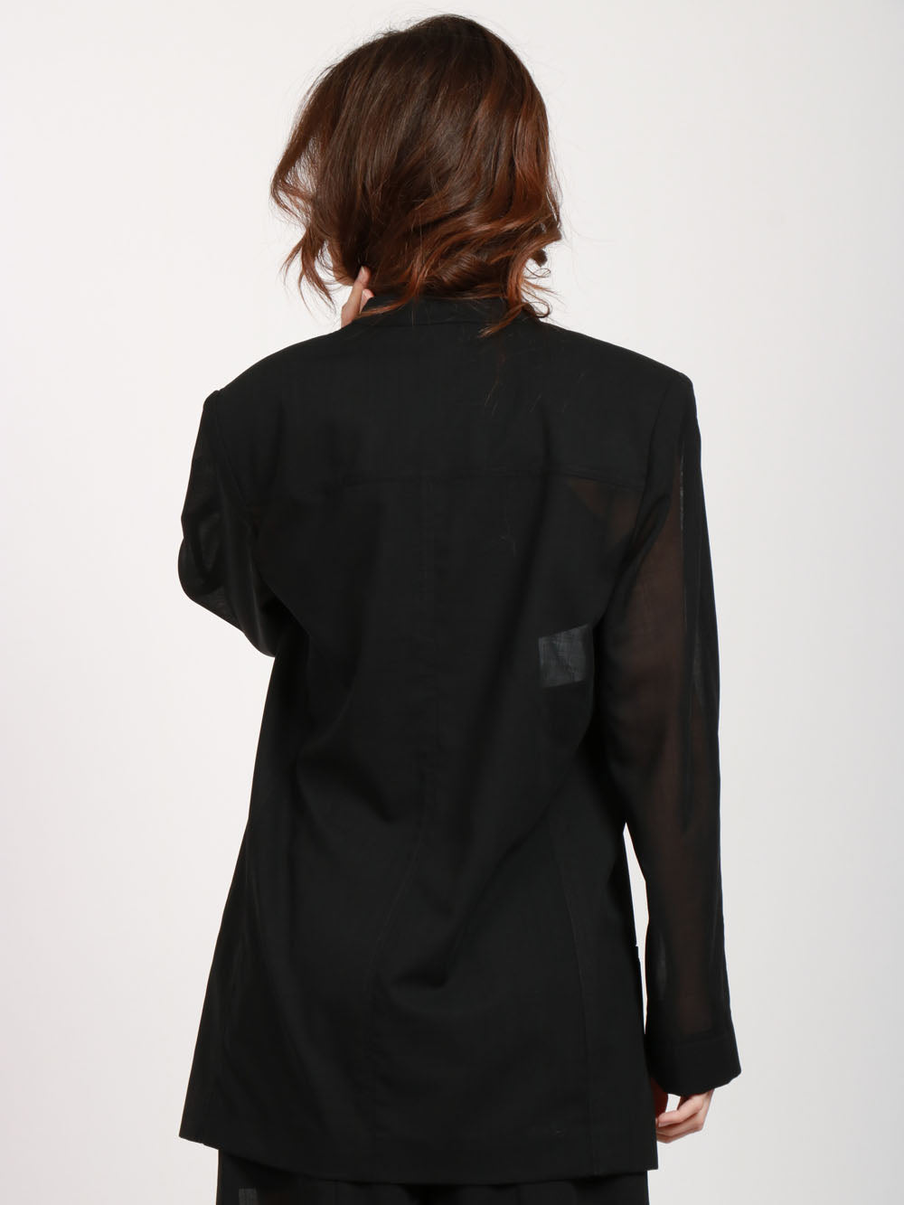 PHILOSOPHY DI LORENZO SERAFINI GIACCA IN VOILE NERA CON SCOLLO PROFONDO Nero