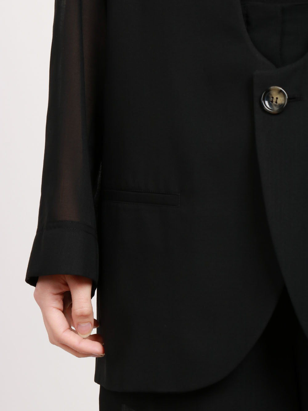 PHILOSOPHY DI LORENZO SERAFINI GIACCA IN VOILE NERA CON SCOLLO PROFONDO Nero