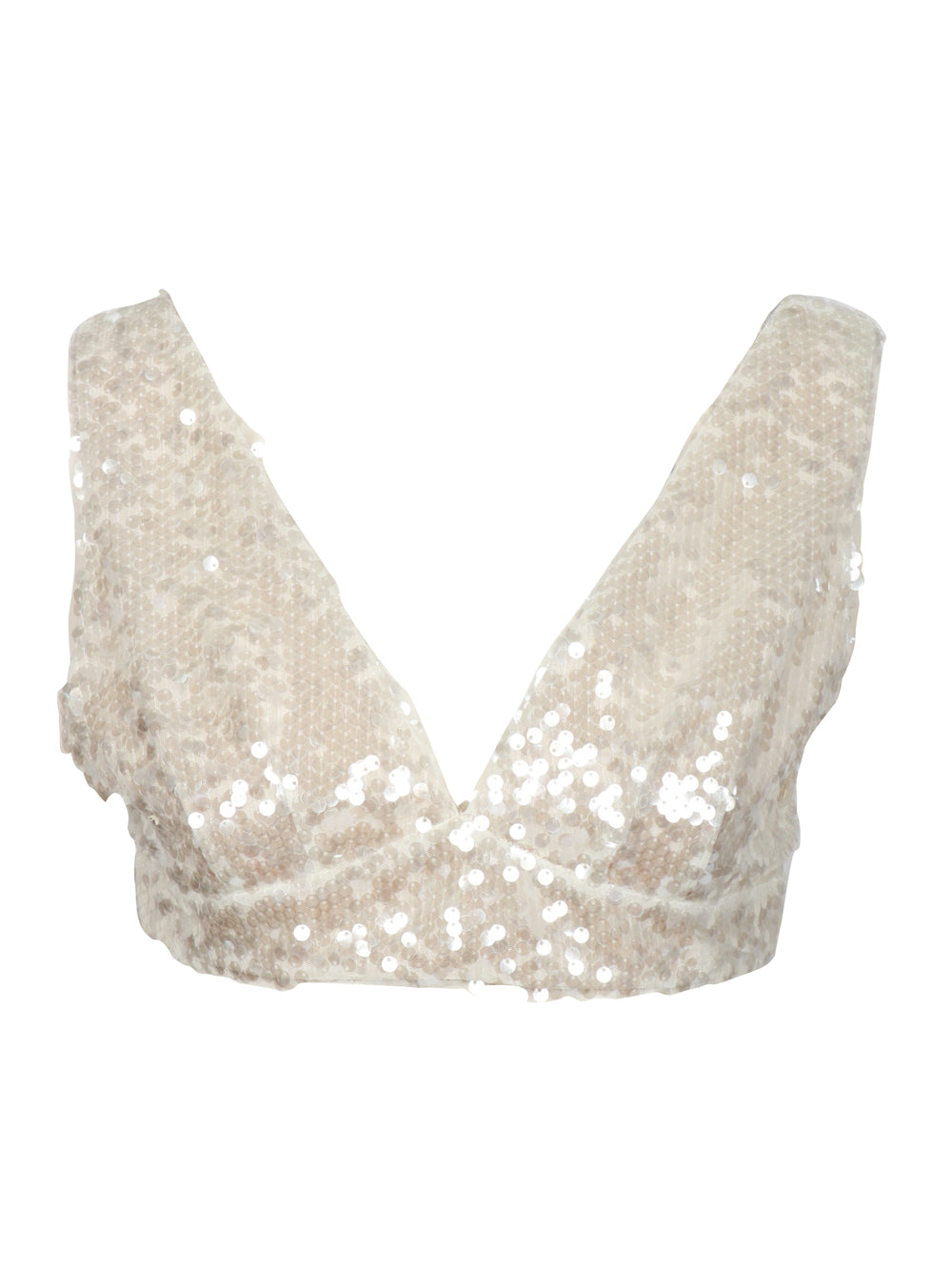 PHILOSOPHY DI LORENZO SERAFINI Top Bralette Avorio con Paillettes Avorio