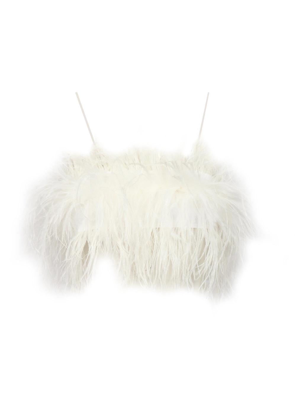PHILOSOPHY DI LORENZO SERAFINI Top Mini Bianco con Piume Bianco