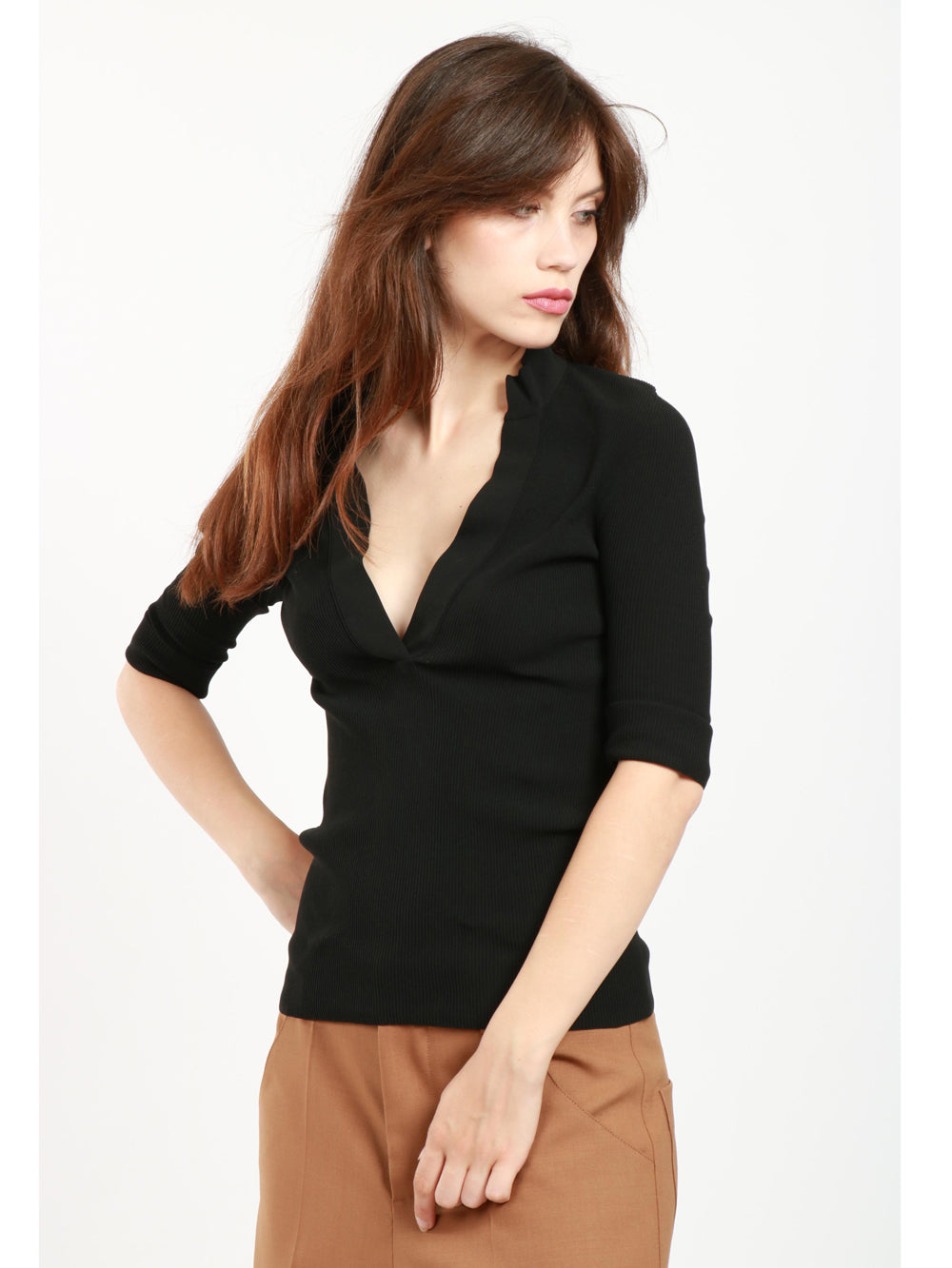 PHILOSOPHY DI LORENZO SERAFINI MAGLIA POLO A COSTINE NERA Nero