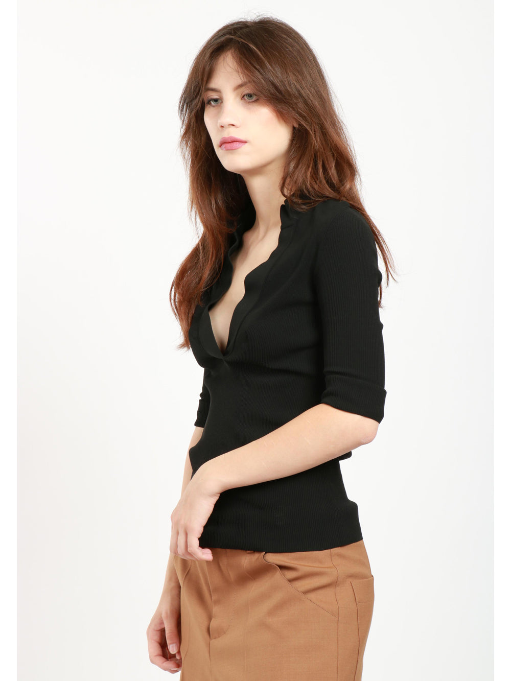 PHILOSOPHY DI LORENZO SERAFINI MAGLIA POLO A COSTINE NERA Nero