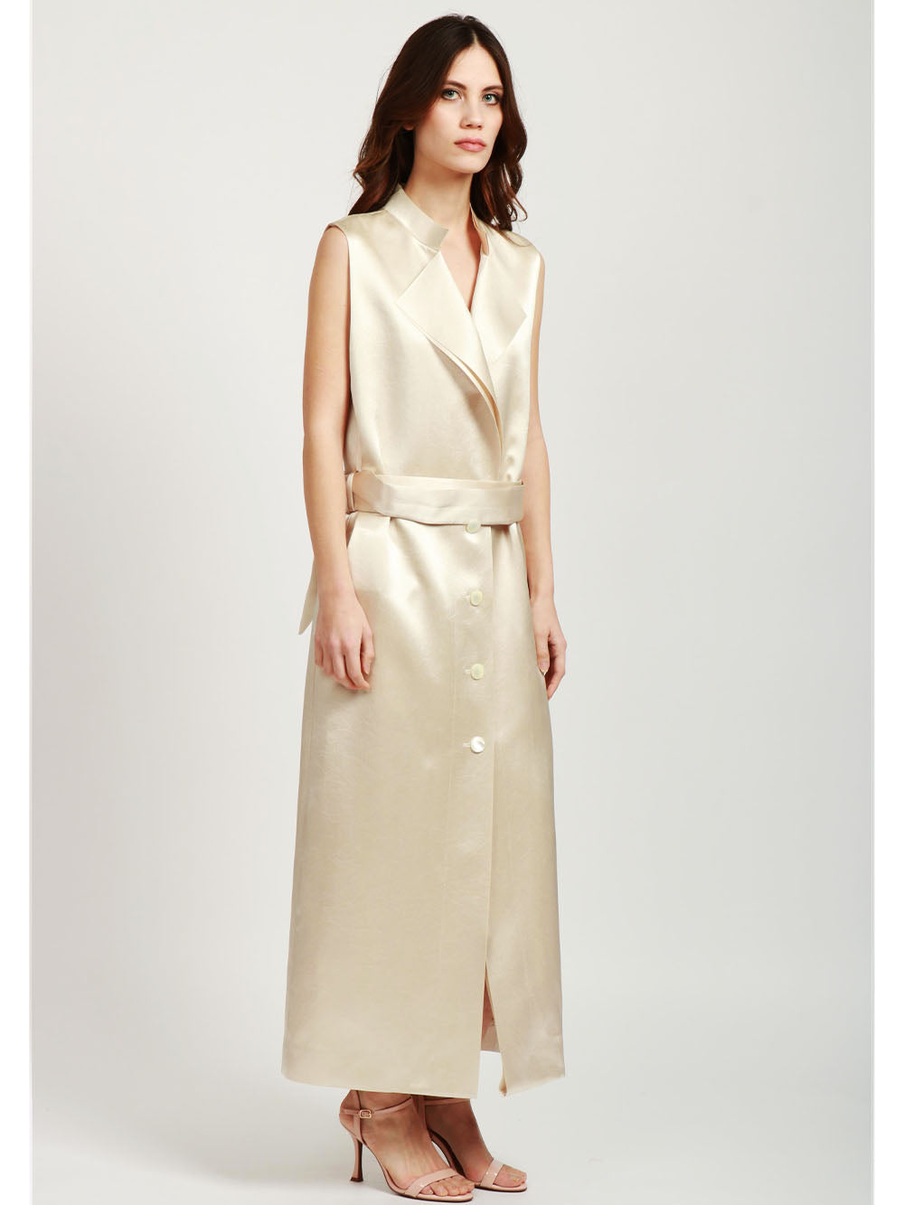 Ivory Duchesse Vest Robe Manteau Dress