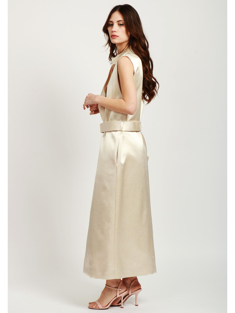 Ivory Duchesse Vest Robe Manteau Dress