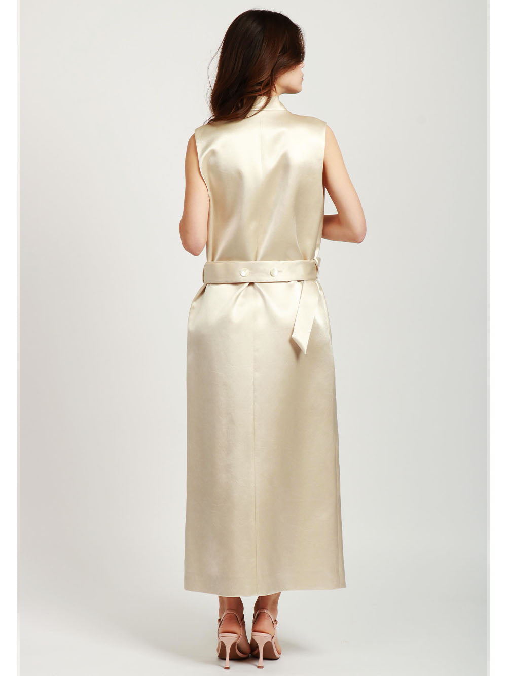 Ivory Duchesse Vest Robe Manteau Dress