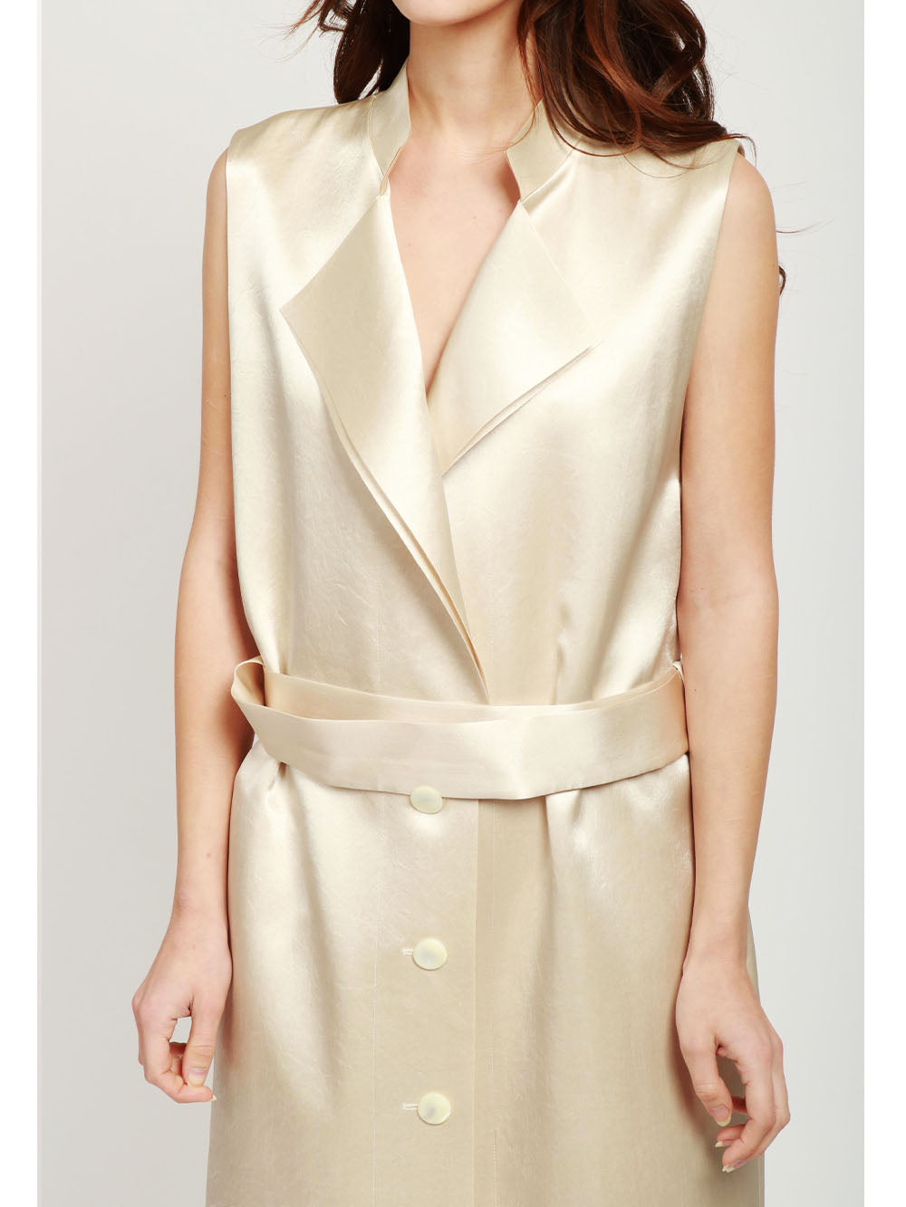 Ivory Duchesse Vest Robe Manteau Dress
