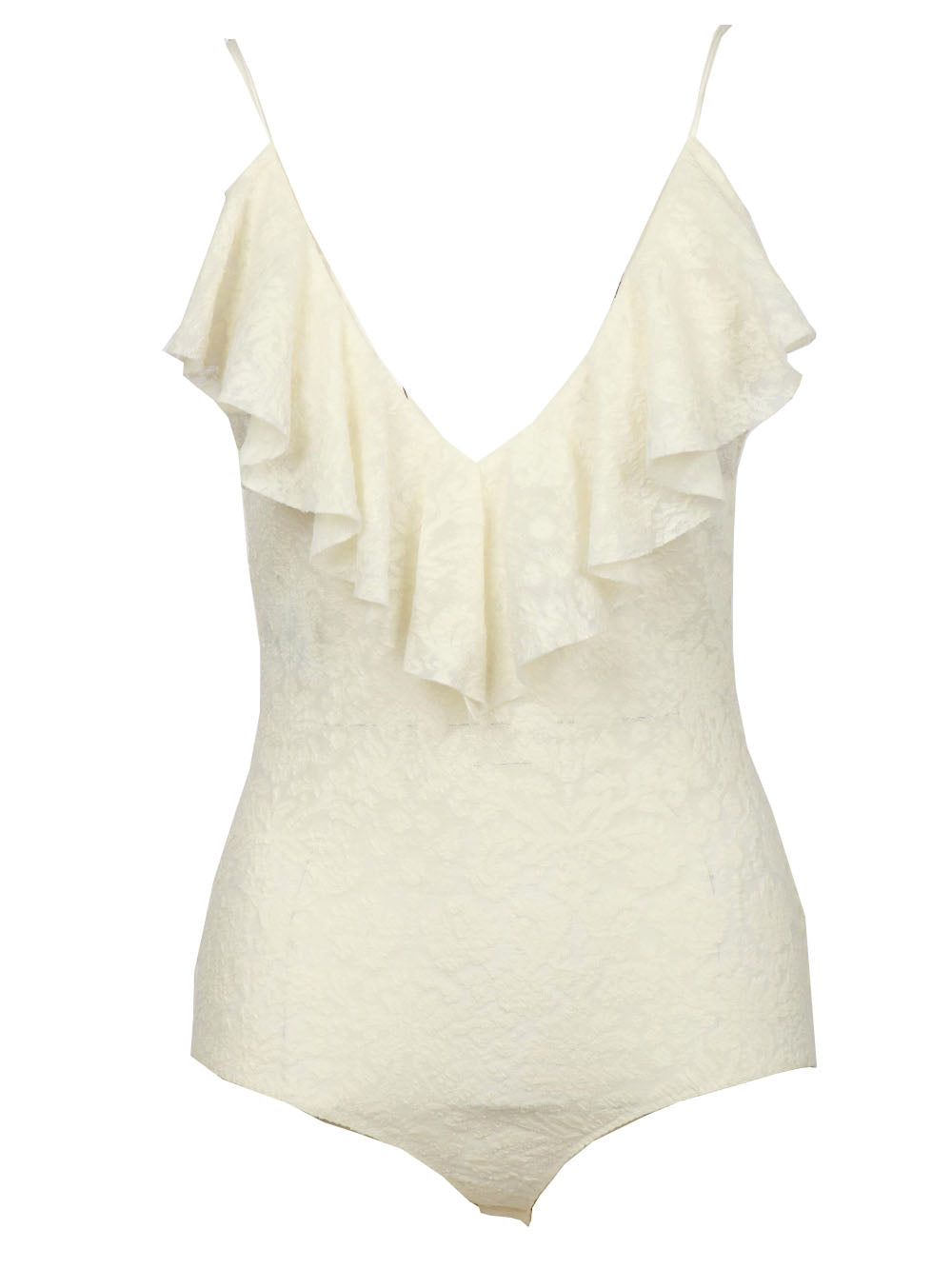 PHILOSOPHY DI LORENZO SERAFINI Body in Pizzo Avorio con Ruches Avorio