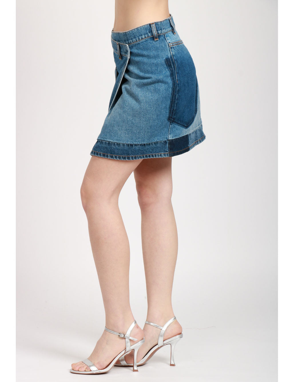 PHILOSOPHY DI LORENZO SERAFINI GONNA MINI A PORTAFOGLIO IN DENIM Denim