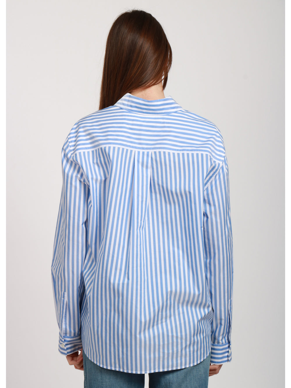 PHILOSOPHY DI LORENZO SERAFINI CAMICIA IN COTONE A RIGHE AZZURRA Bianco/indaco