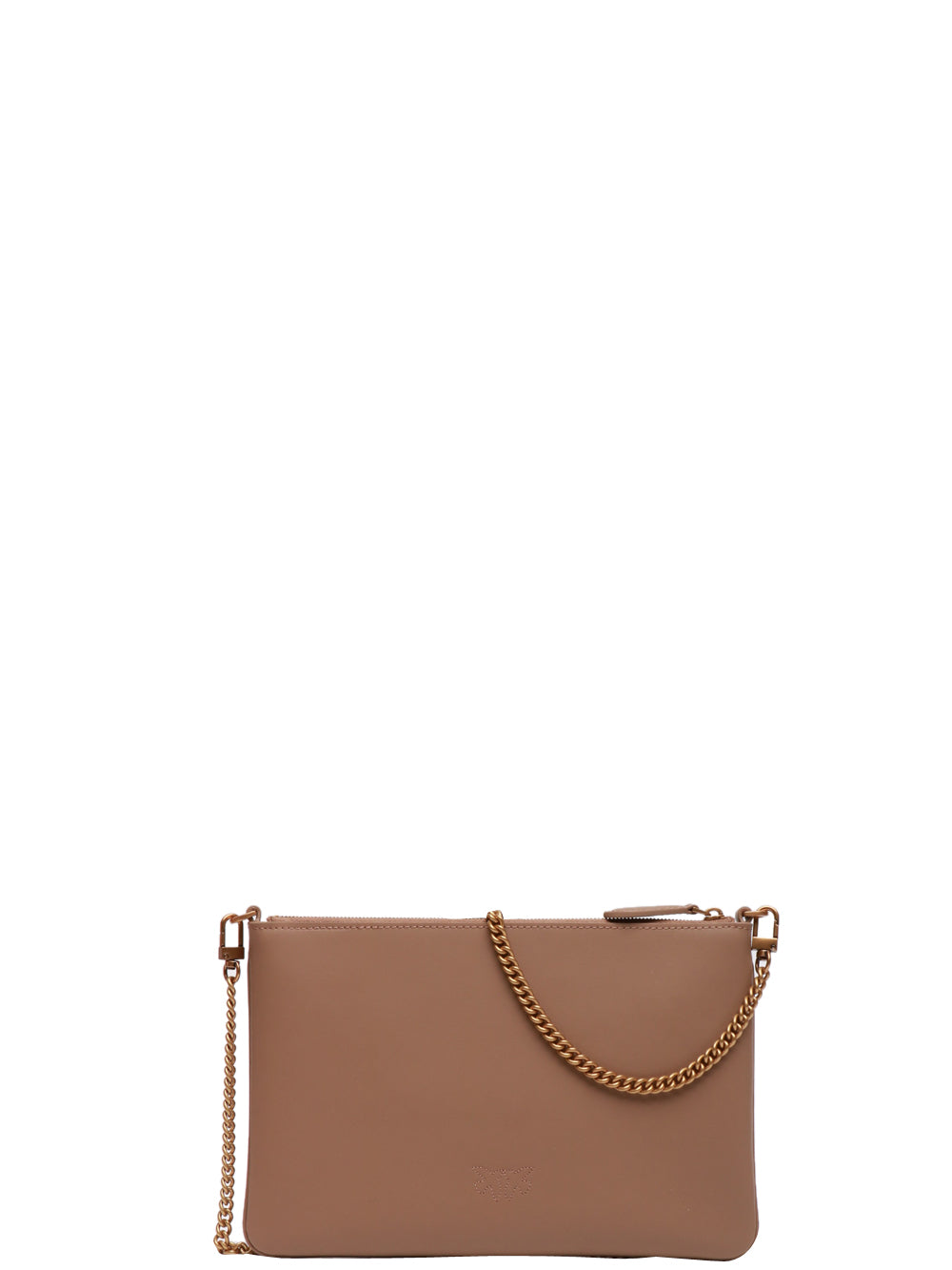 PINKO Borsa Tracolla Flat in Pelle Liscia Fango Fango
