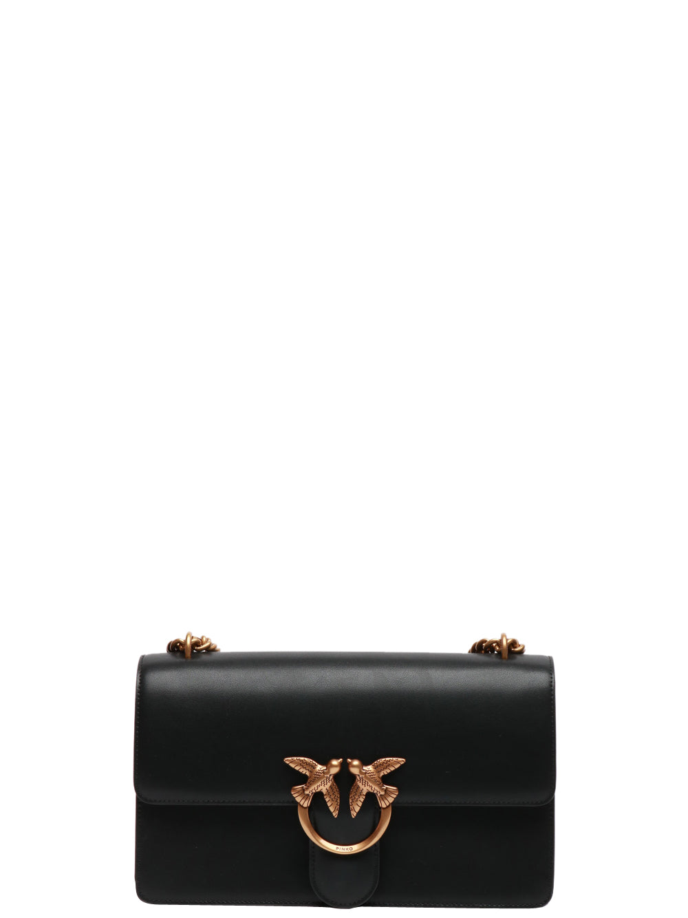 PINKO Borsa Tracolla Love One Classic in Pelle Nero/oro