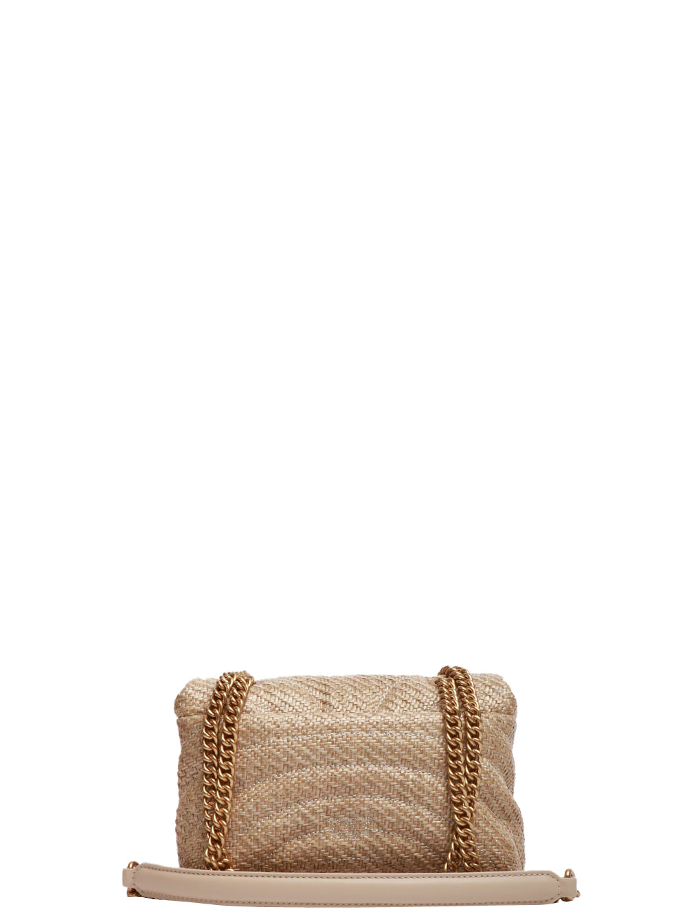 PINKO Borsa a Spalla Love Puff Classic in Rafia Beige Small Beige