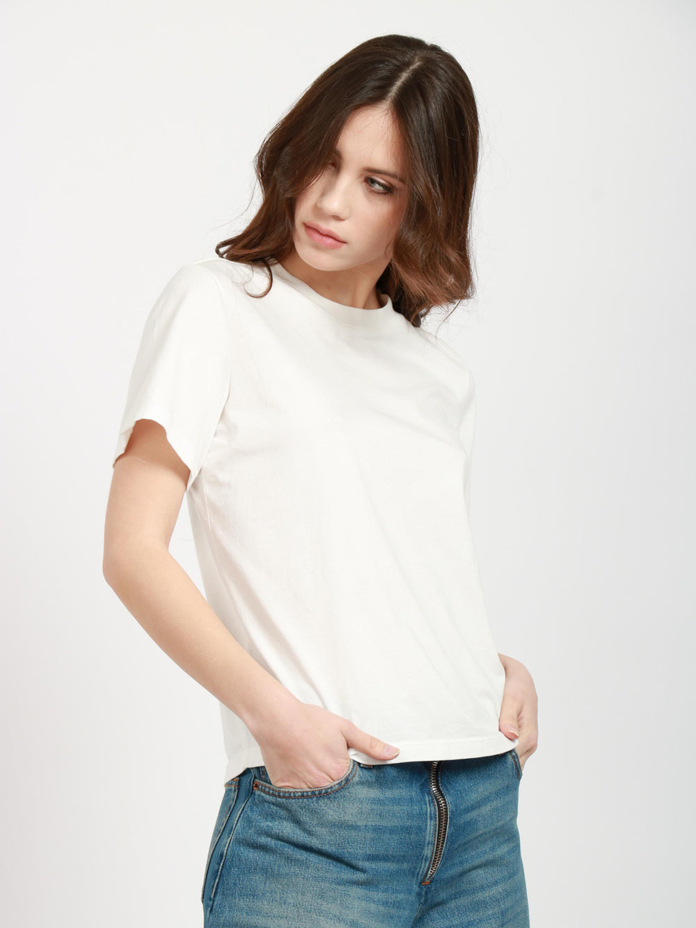 POMANDÈRE T-Shirt Girocollo in Cotone Latte Latte