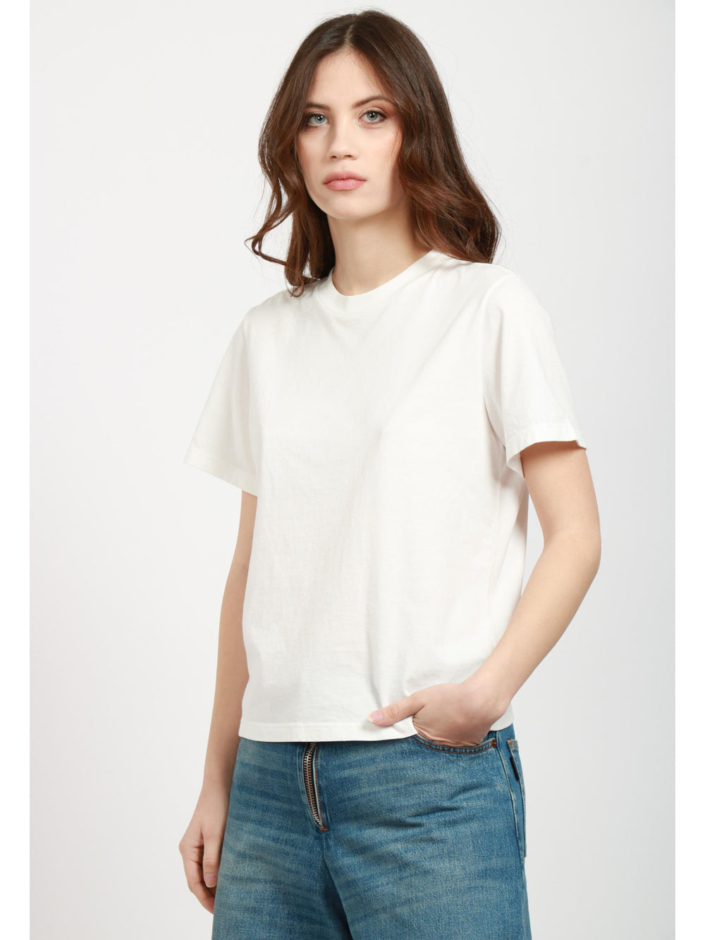 POMANDÈRE T-Shirt Girocollo in Cotone Latte Latte