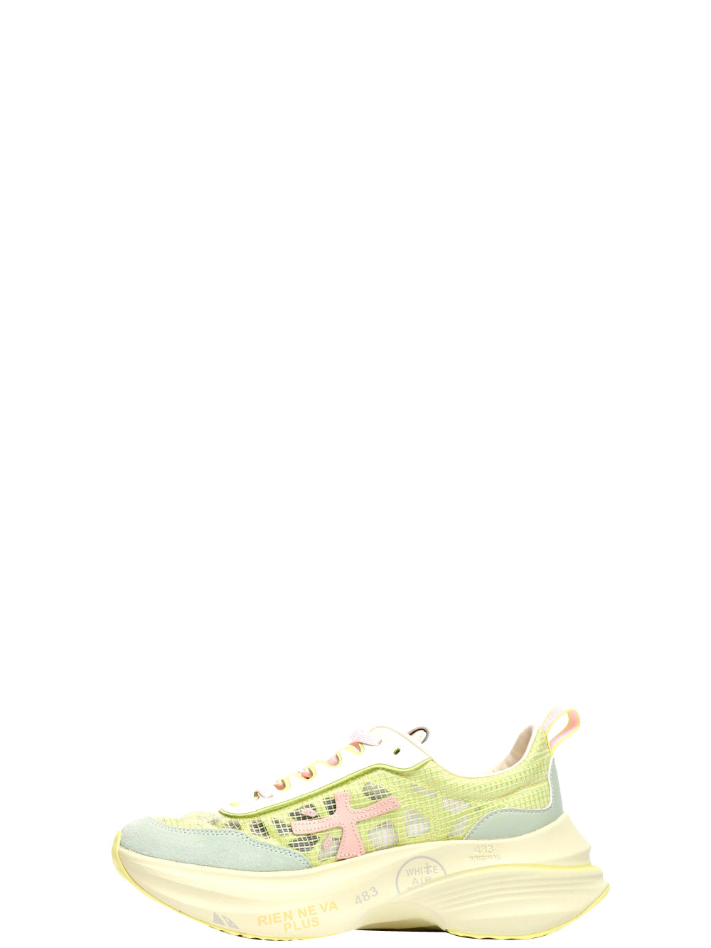 PREMIATA Scarpe Sneakers Hill in Pelle Lime Verde/rosa