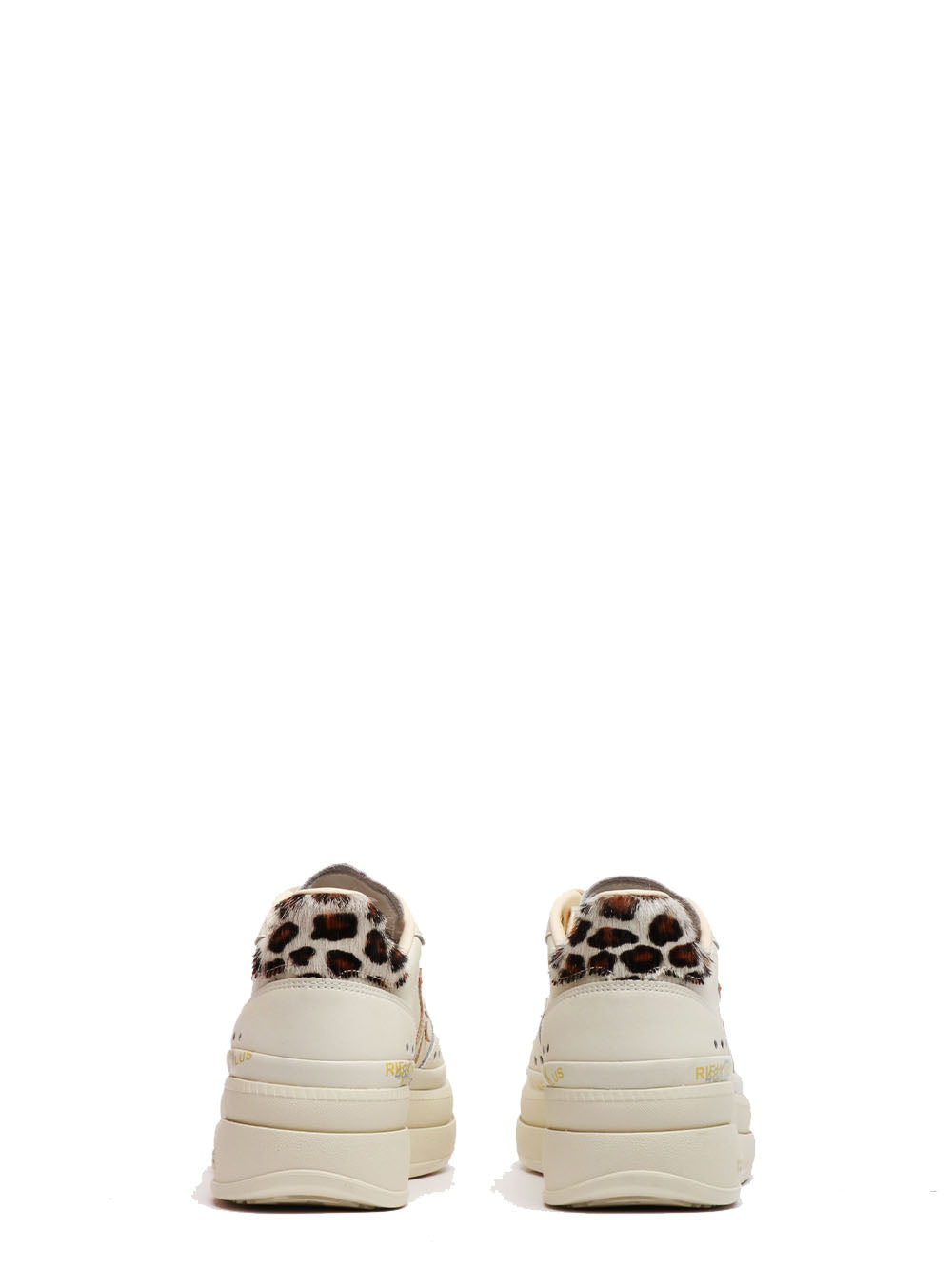 PREMIATA Scarpe Sneakers Micol in Pelle Bianche con Dettagli in Cavallino Bianco sporco