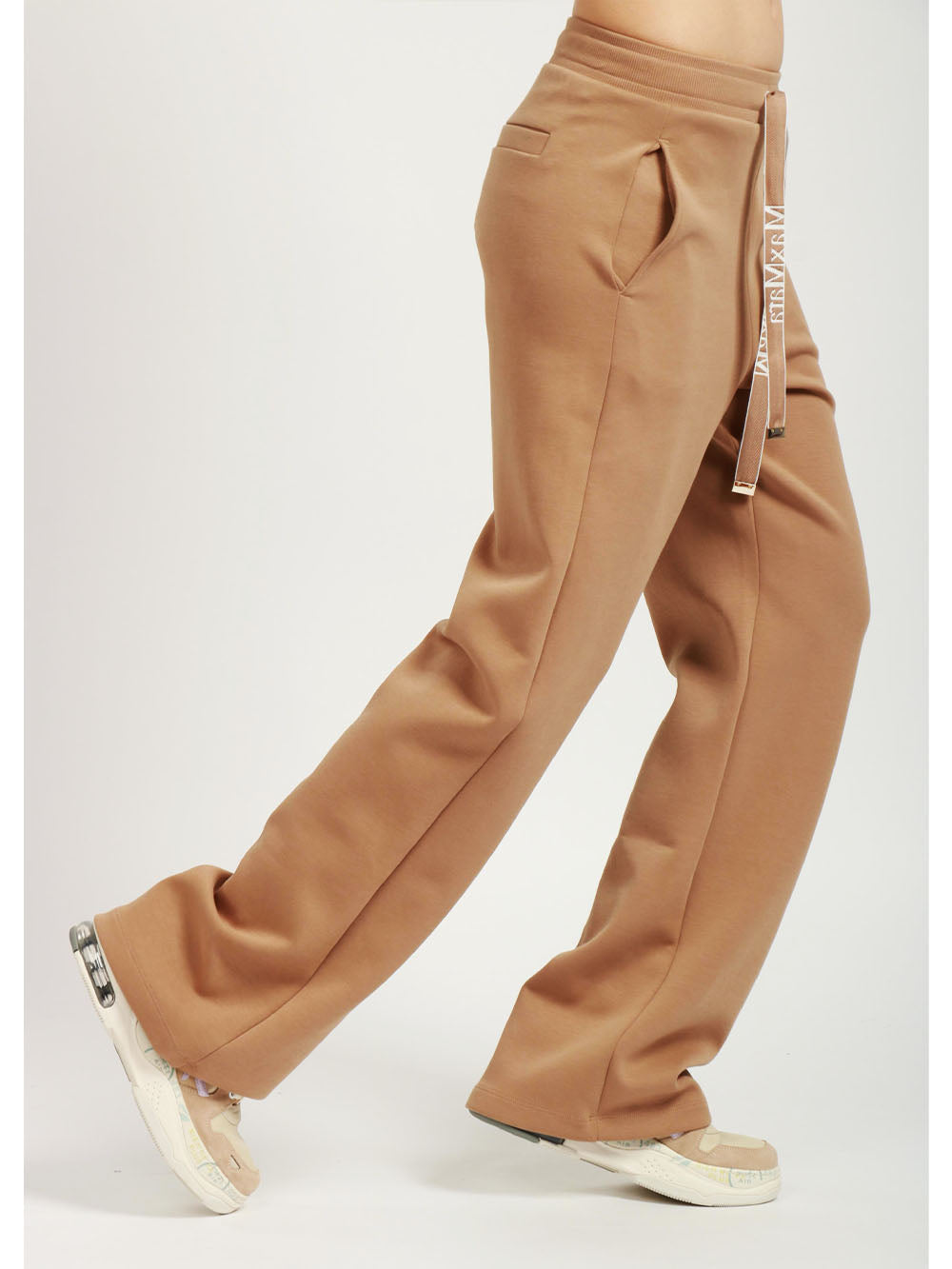 S MAXMARA Pantaloni di Tuta Bali in Felpa di Cotone Cammello Camel